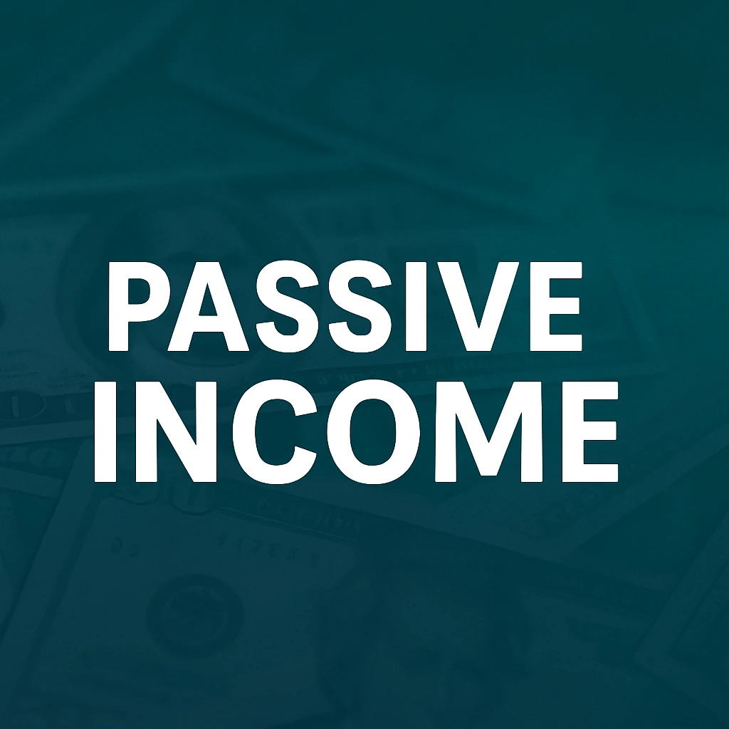 Passive Income – crisp typography with money-themed gradient background